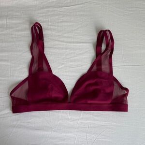 VS Elegant Sheer Magenta Bralette